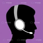 Silhouette of Man Wearing a Headset
